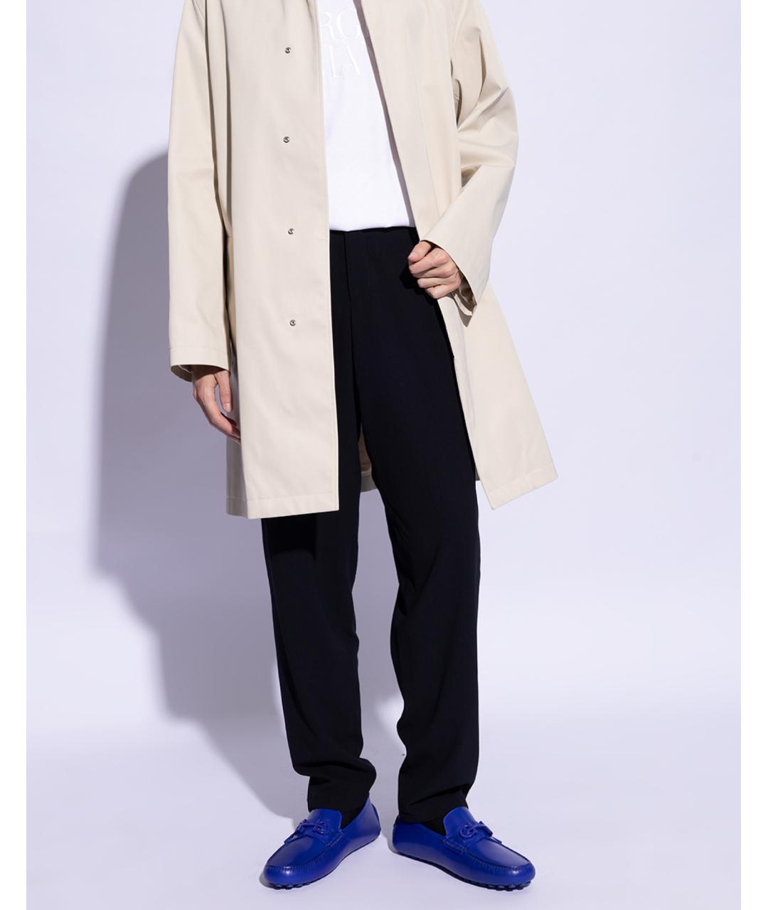 FERRAGAMO Синие кожаные мокасины, фото 5