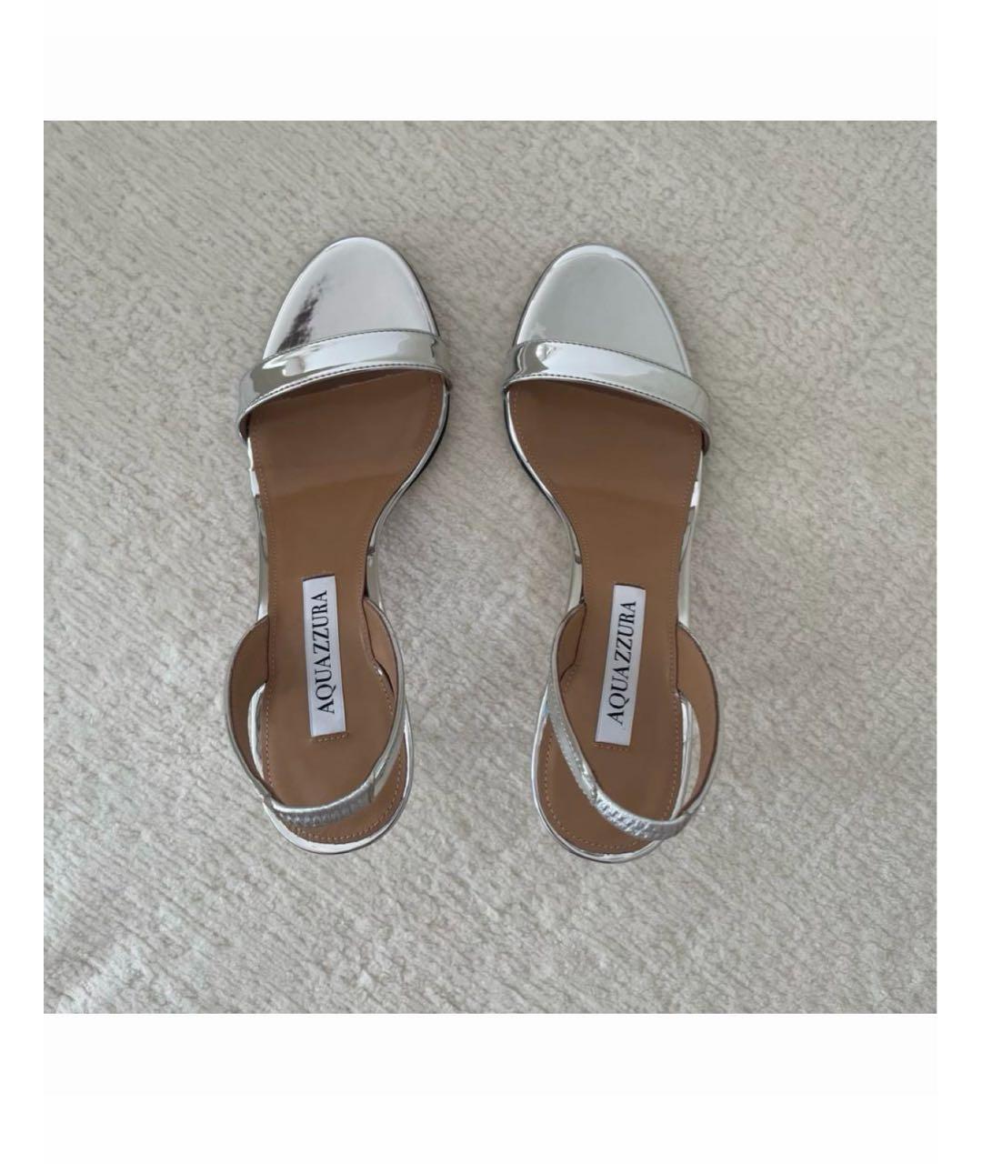 AQUAZZURA Серебряные босоножки, фото 3