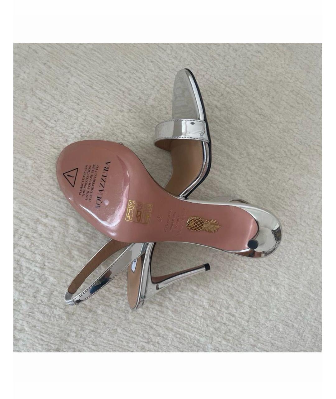 AQUAZZURA Серебряные босоножки, фото 5