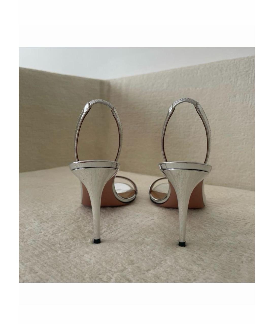AQUAZZURA Серебряные босоножки, фото 4
