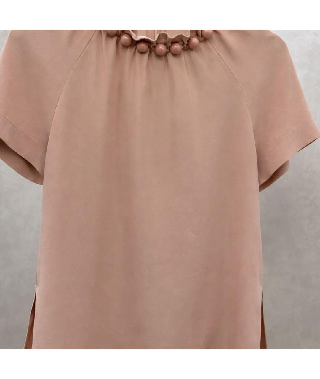 EMPORIO ARMANI Розовая шелковая блузы, фото 3