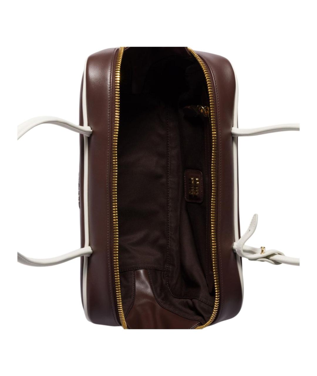 MIU MIU Бордовая кожаная сумка с короткими ручками, фото 4