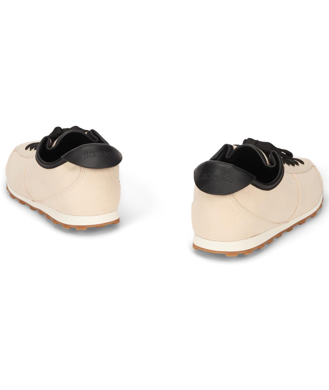 JACQUEMUS Бежевые текстильные низкие кроссовки / кеды, фото 4