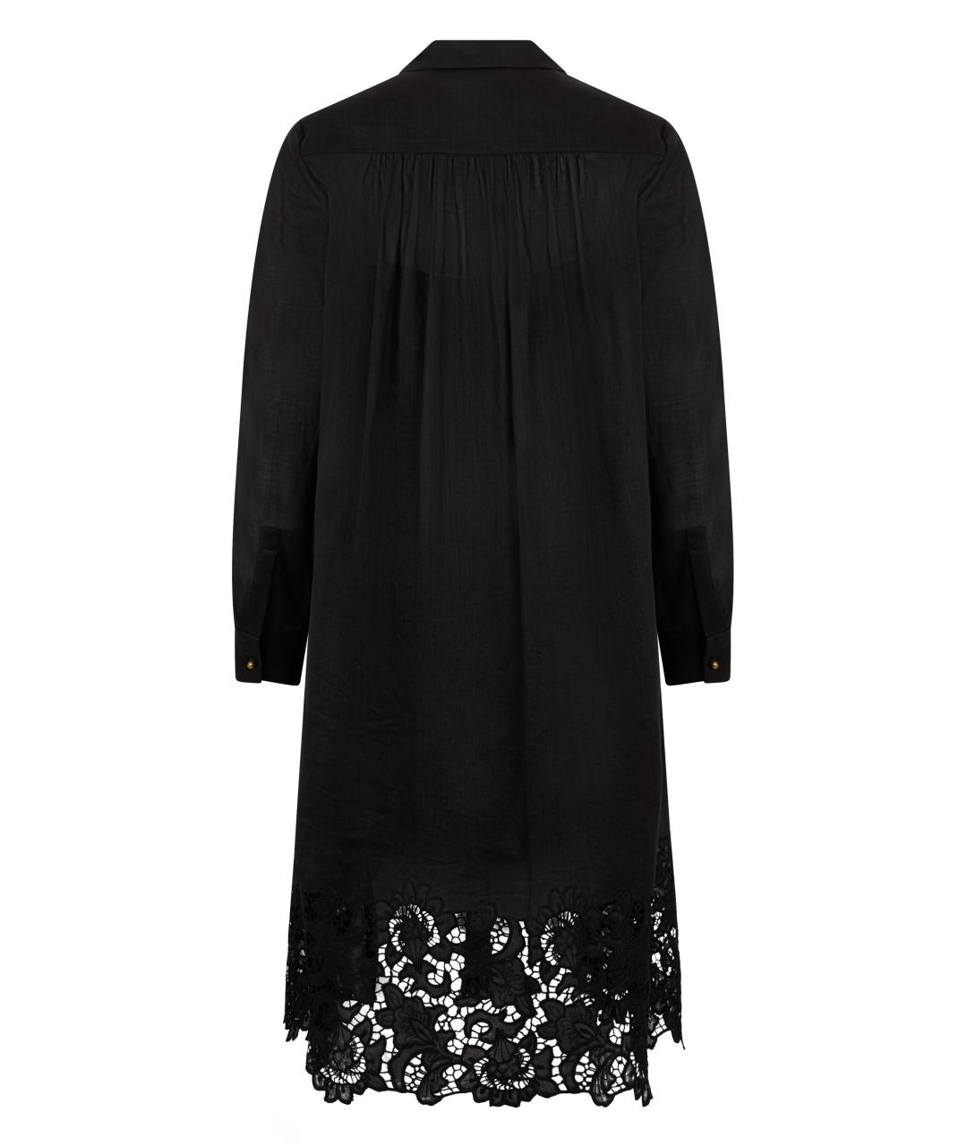 MAX MARA STUDIO Черное льняное повседневное платье, фото 2