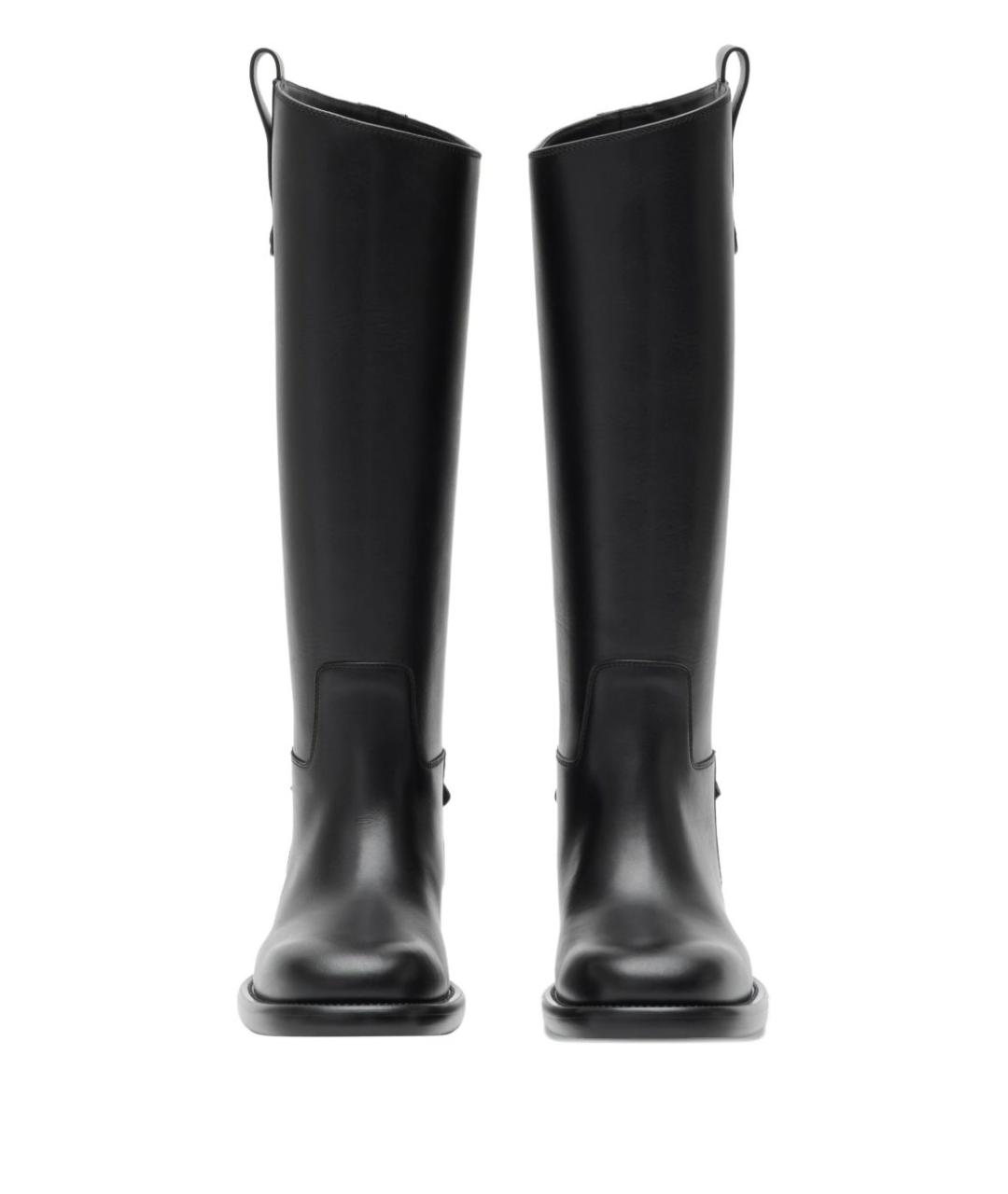 BURBERRY Черные кожаные сапоги, фото 2