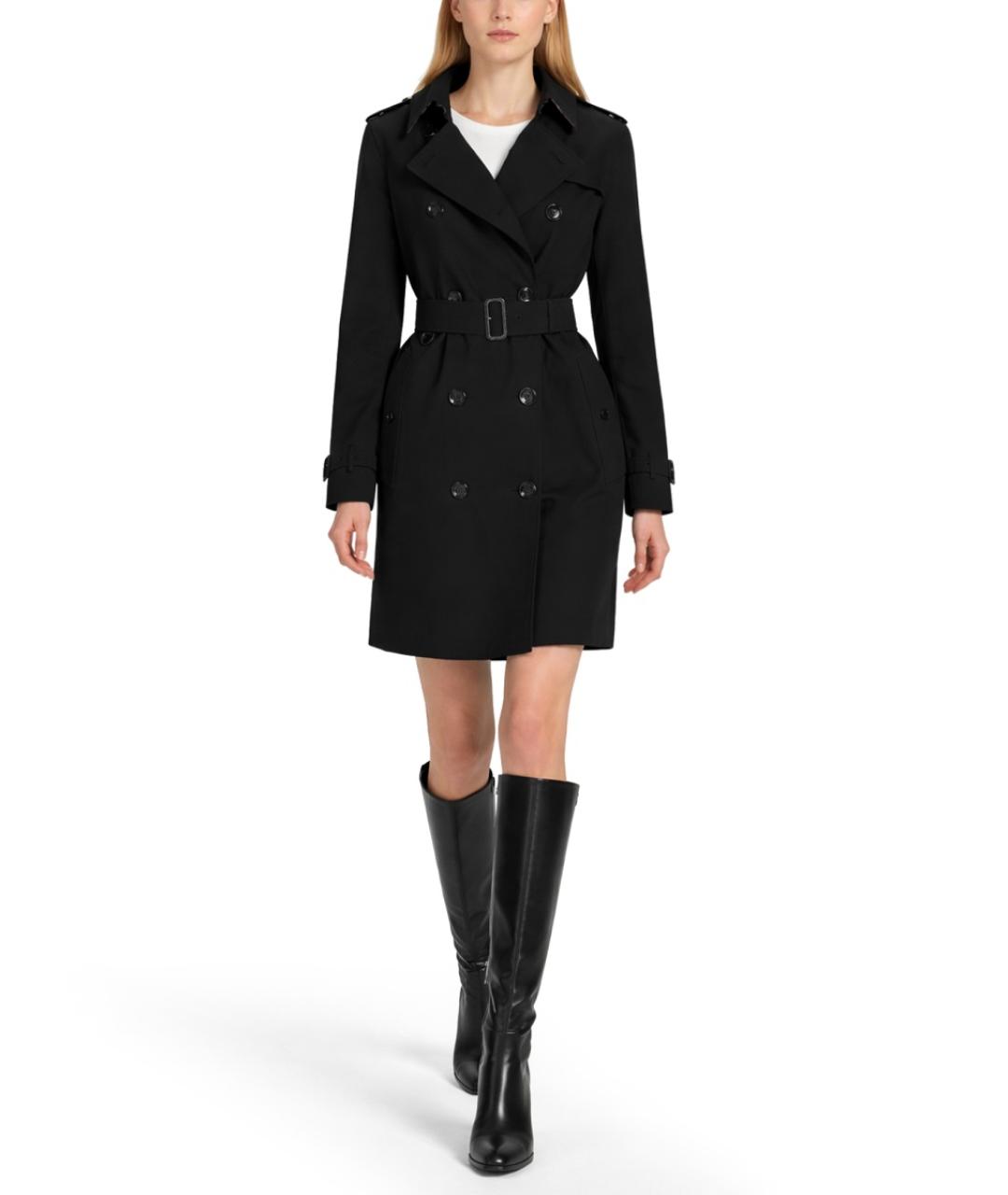 BURBERRY Черный хлопковый тренч/плащ, фото 2