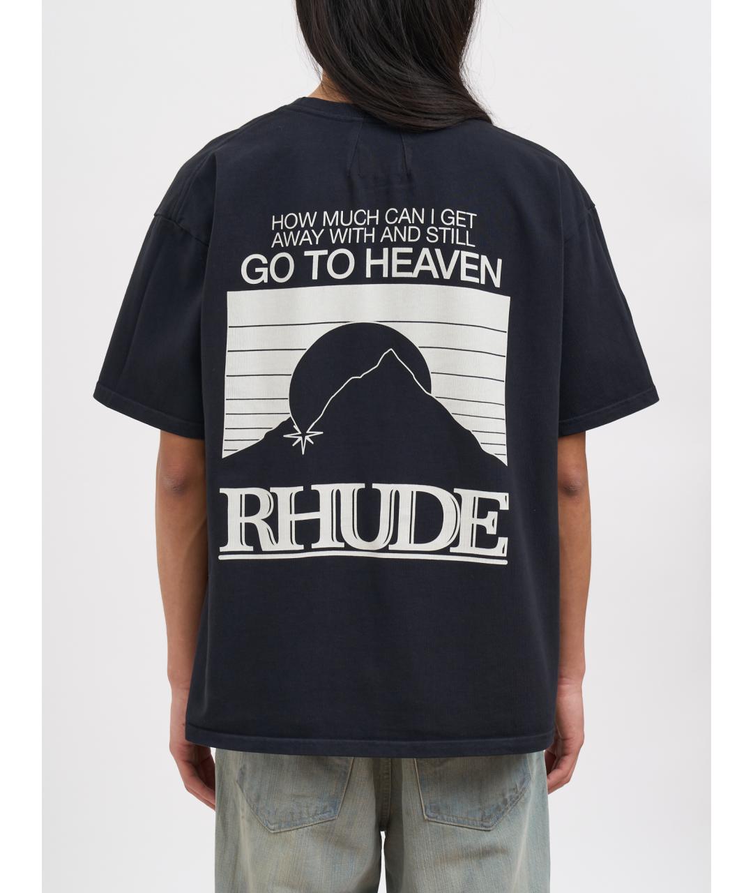 RHUDE Черная хлопковая футболка, фото 2