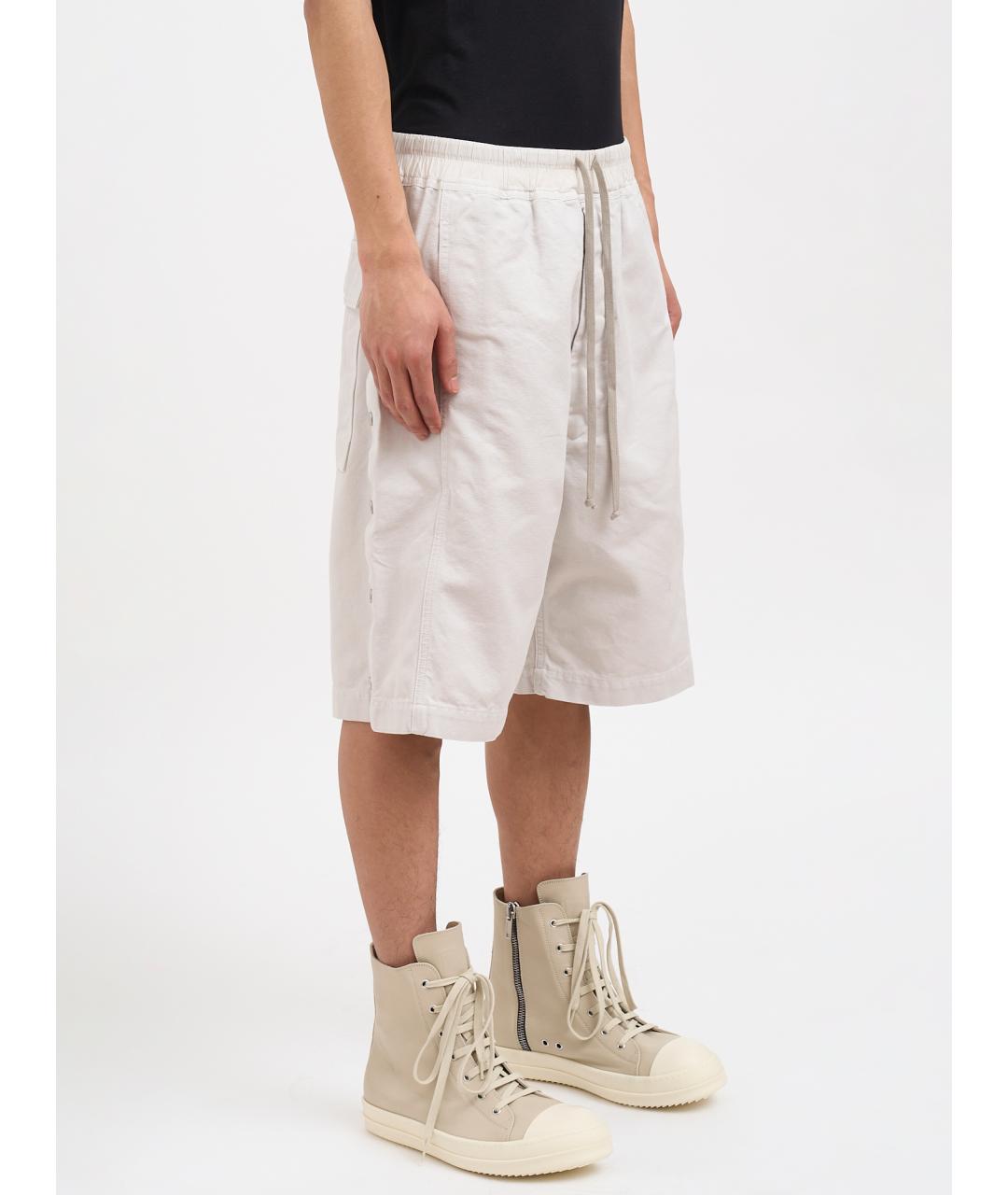 RICK OWENS DRKSHDW Белые хлопковые шорты, фото 3