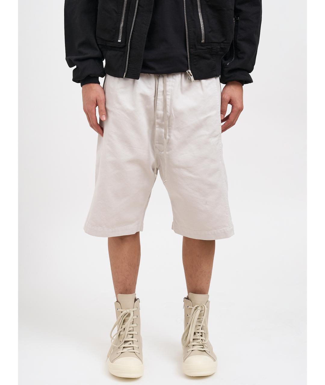 RICK OWENS DRKSHDW Белые хлопковые шорты, фото 2