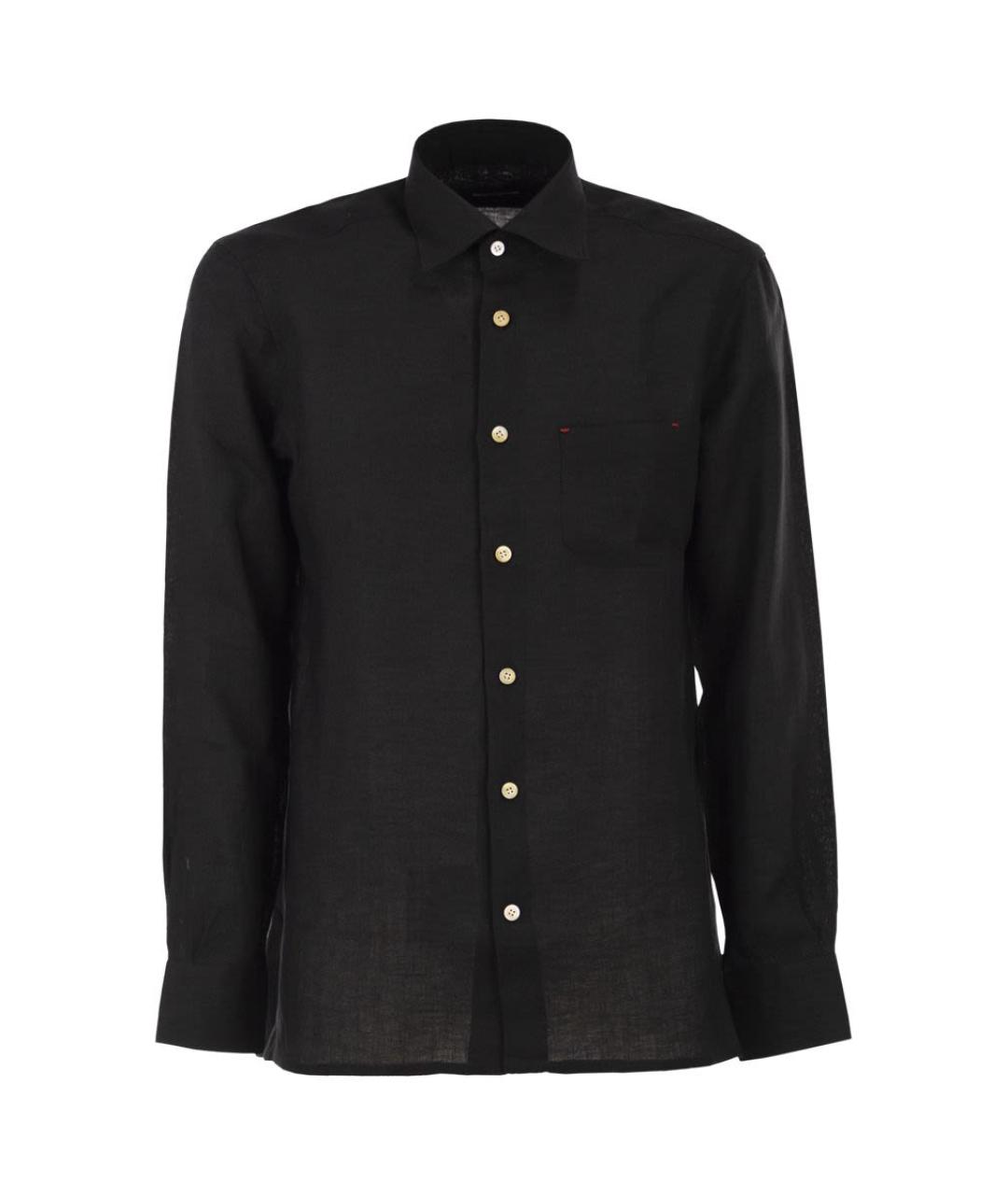 KITON Черная льняная кэжуал рубашка, фото 1