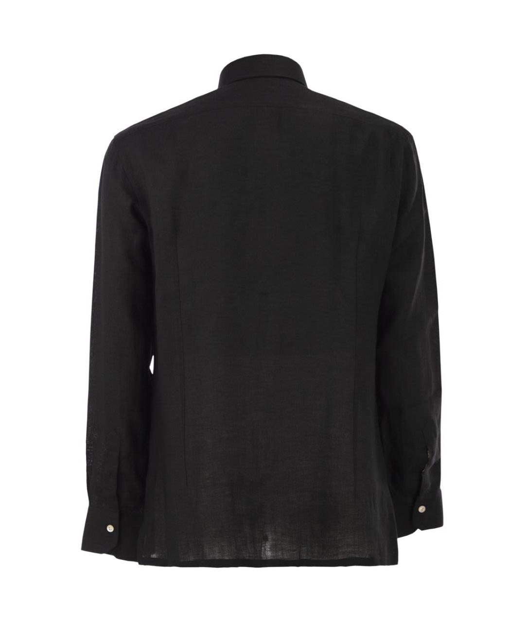 KITON Черная льняная кэжуал рубашка, фото 2