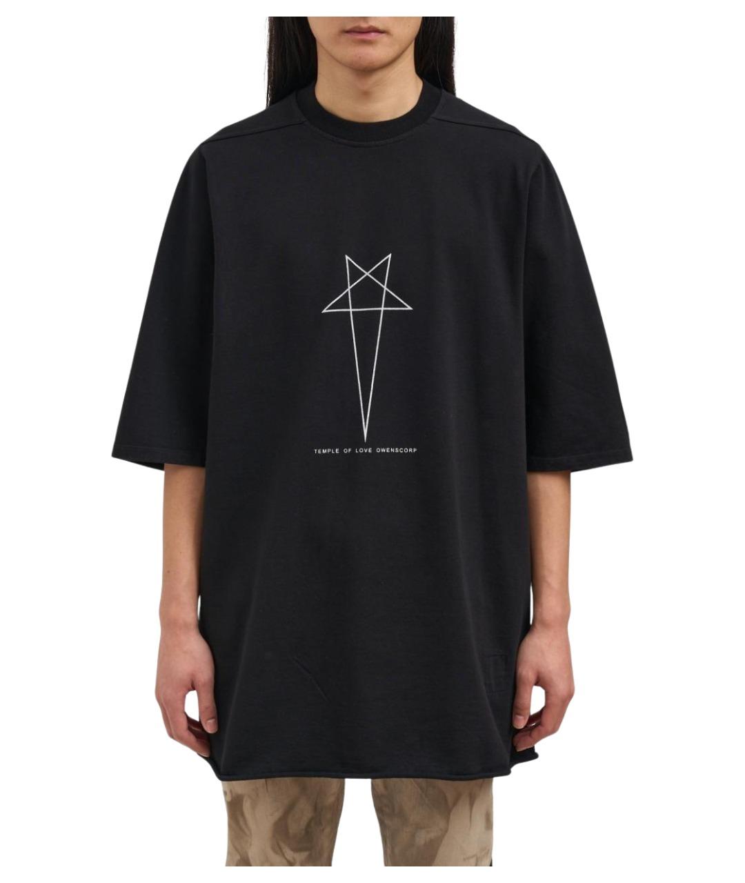 RICK OWENS DRKSHDW Черная хлопковая футболка, фото 1
