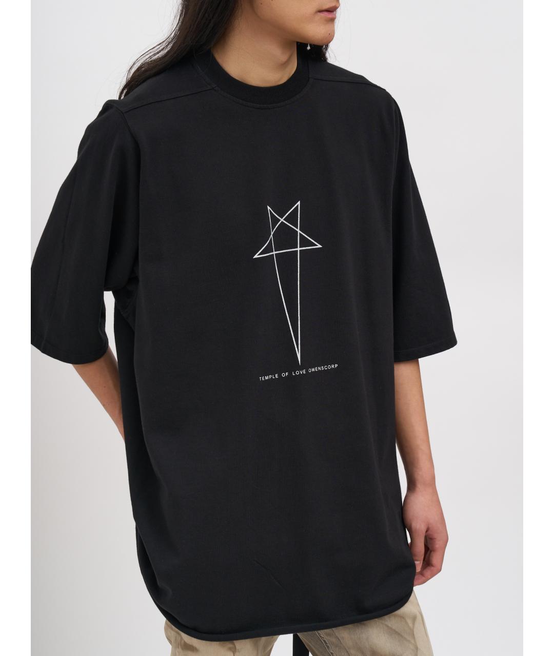 RICK OWENS DRKSHDW Черная хлопковая футболка, фото 3