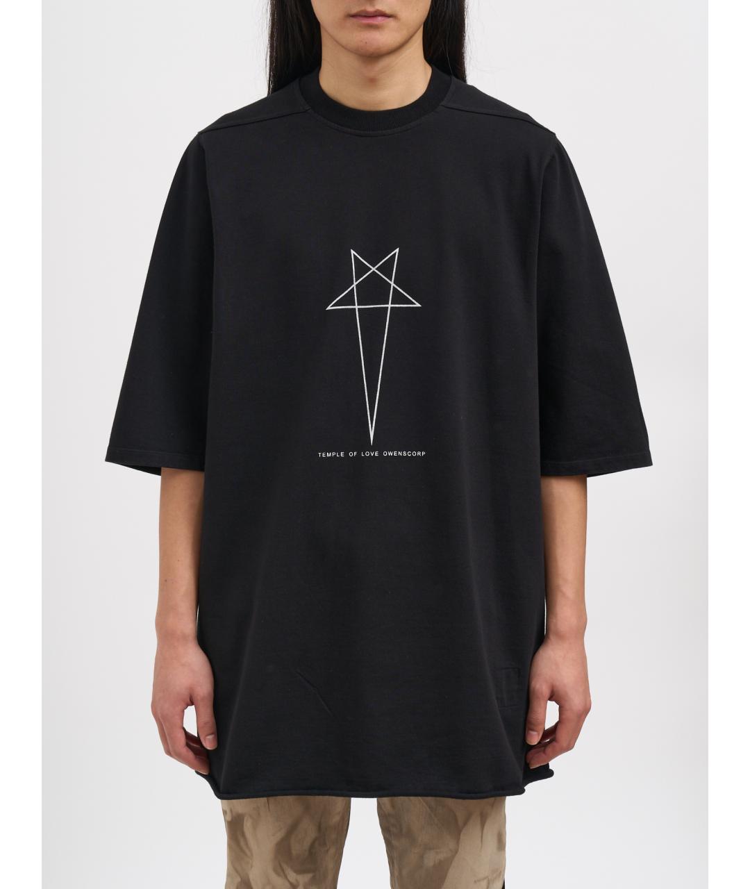 RICK OWENS DRKSHDW Черная хлопковая футболка, фото 5