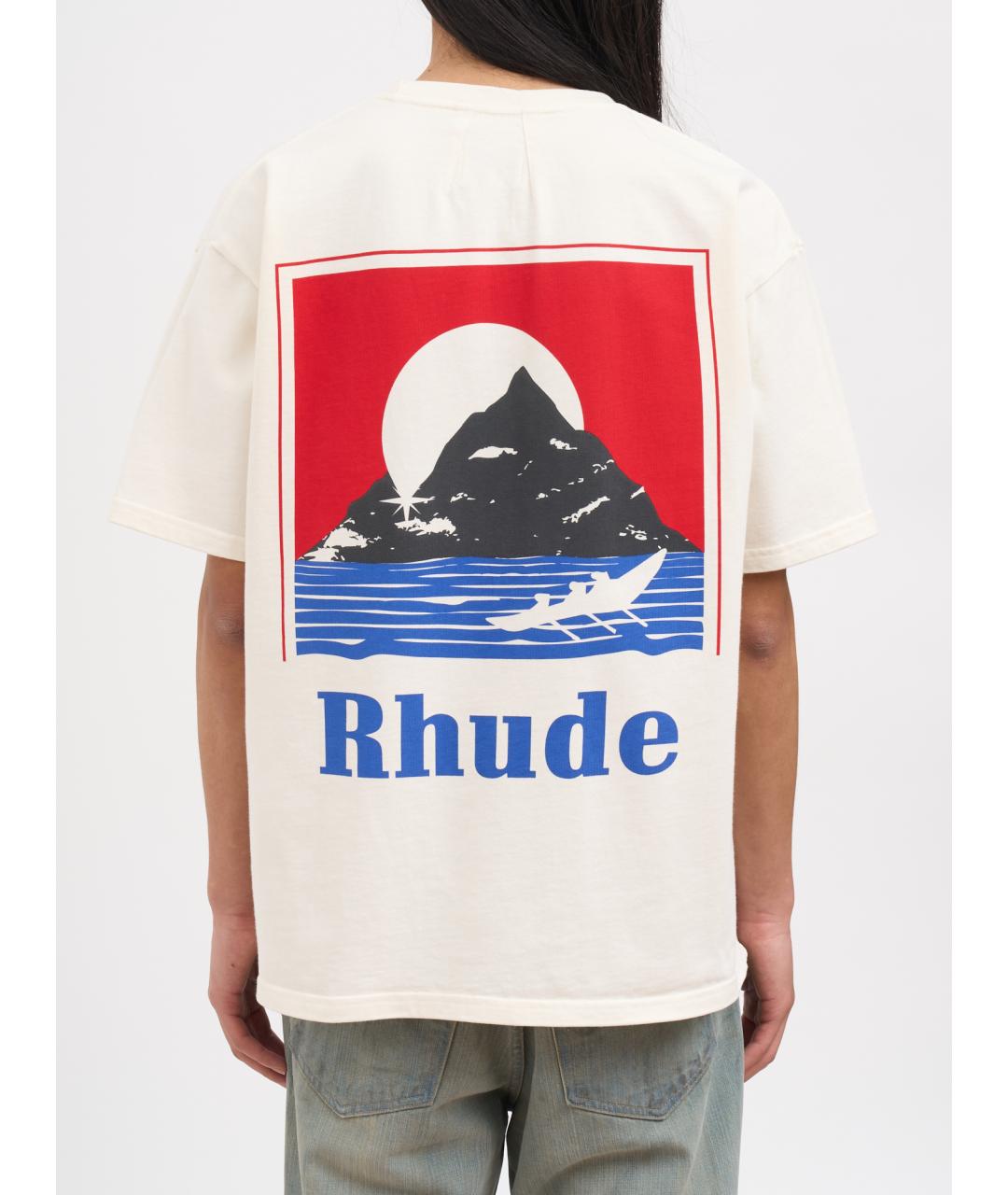 RHUDE Белая футболка, фото 2