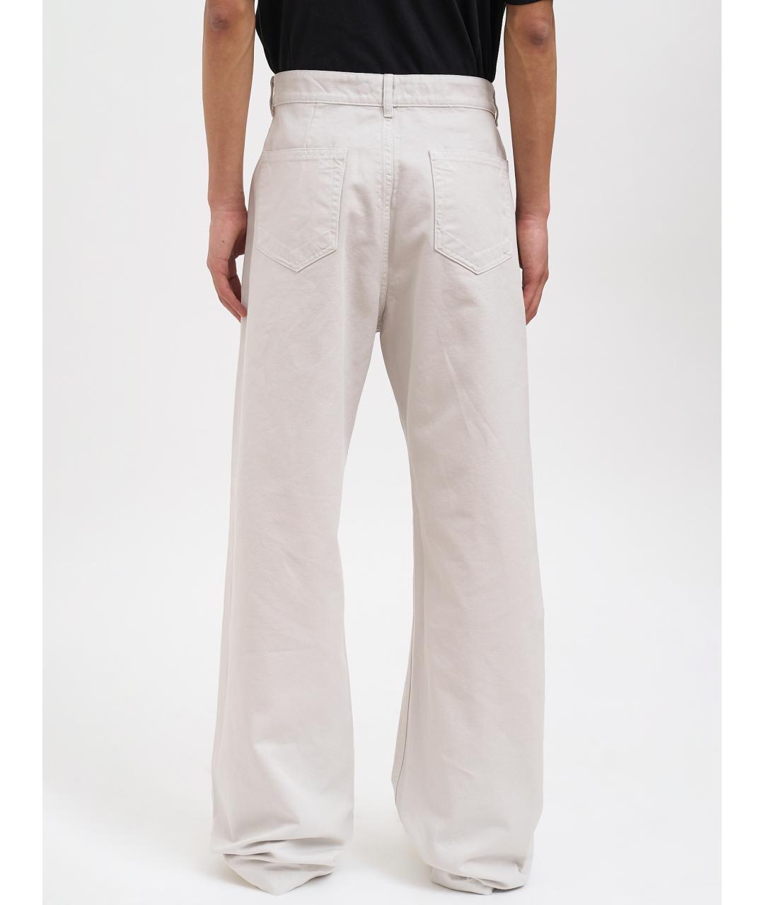 RICK OWENS DRKSHDW Белые хлопковые повседневные брюки, фото 5