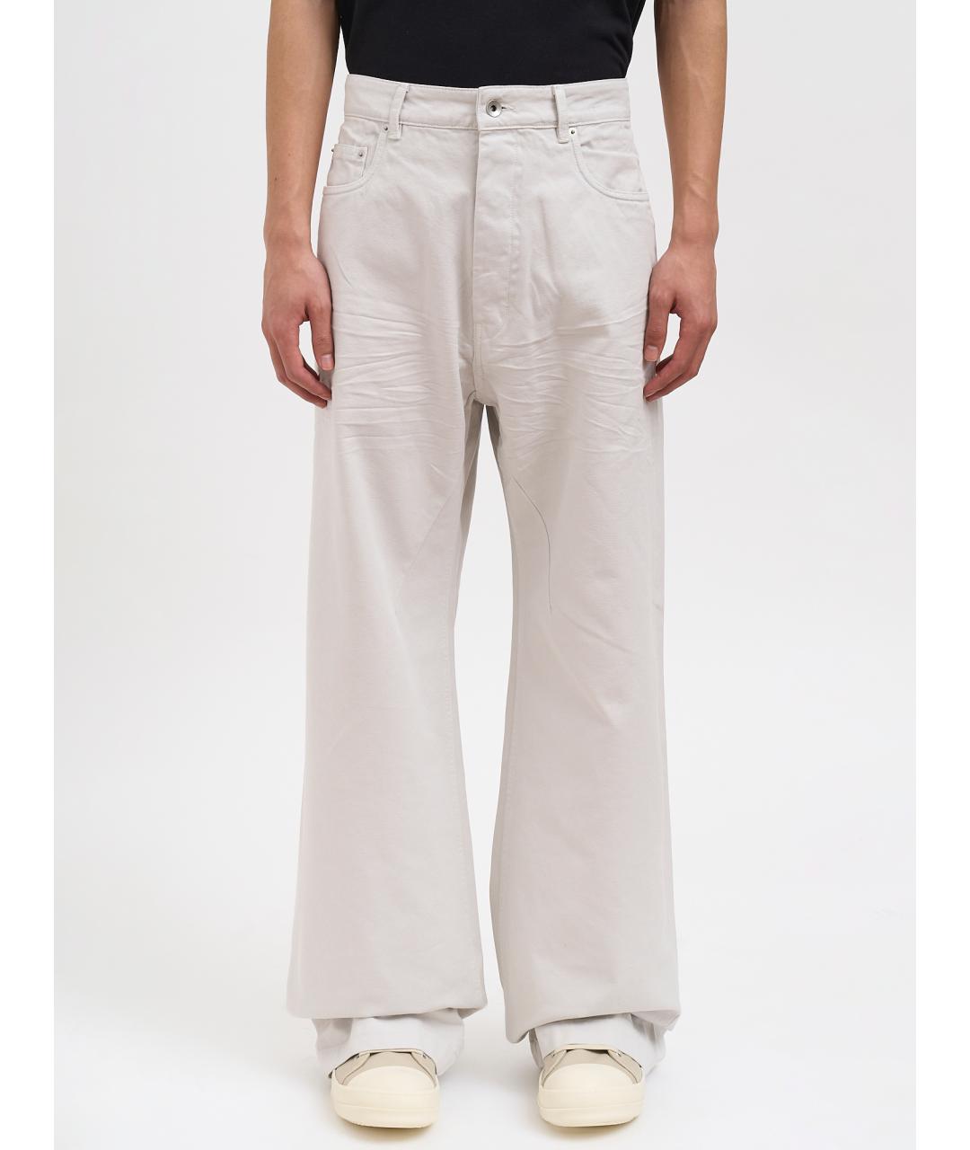 RICK OWENS DRKSHDW Белые хлопковые повседневные брюки, фото 6