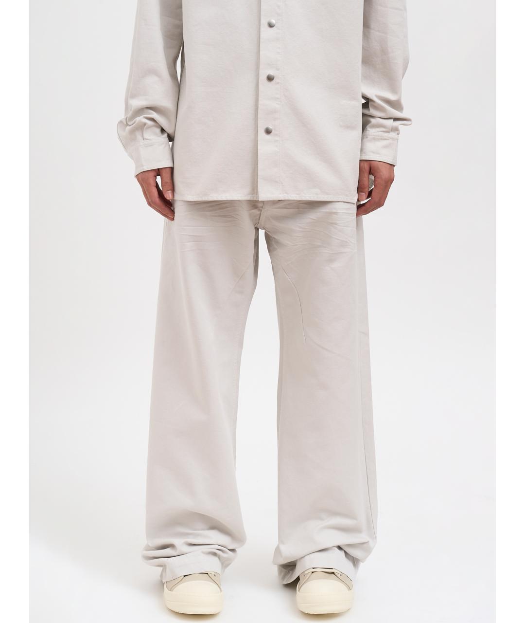 RICK OWENS DRKSHDW Белые хлопковые повседневные брюки, фото 2