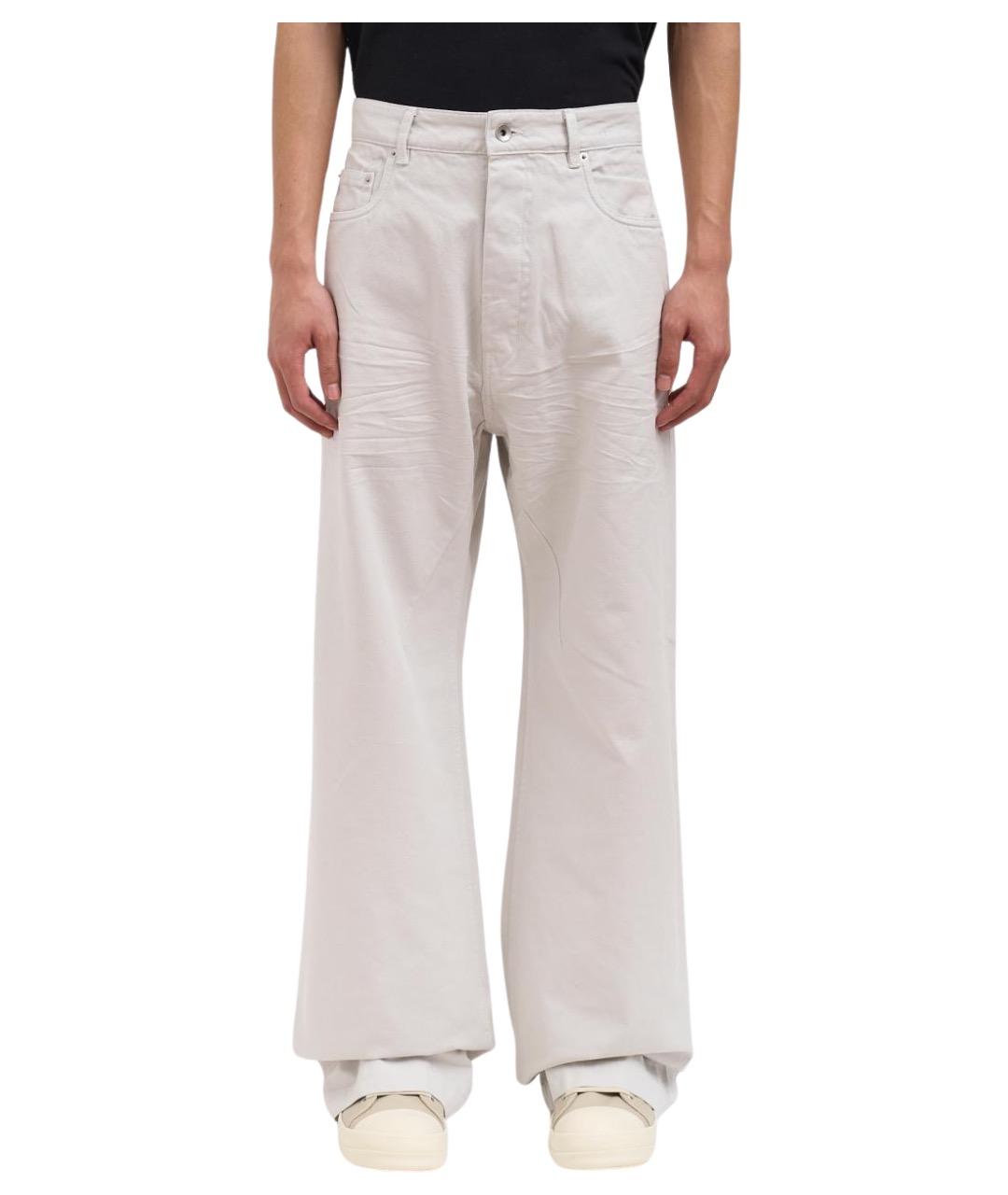 RICK OWENS DRKSHDW Белые хлопковые повседневные брюки, фото 1