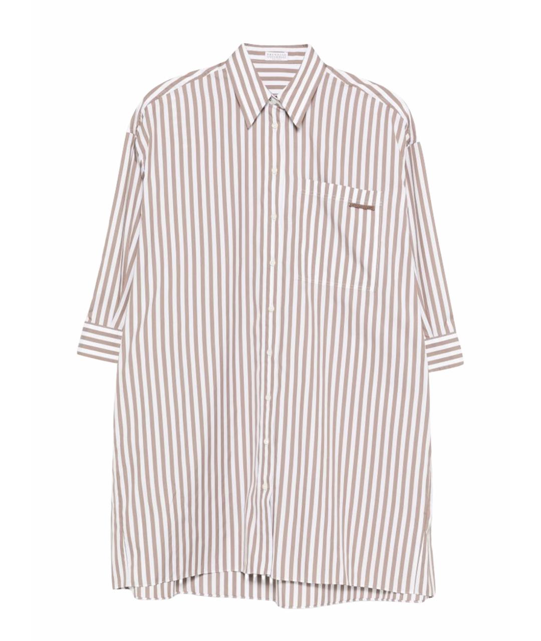 BRUNELLO CUCINELLI Коричневая хлопковая рубашка, фото 1