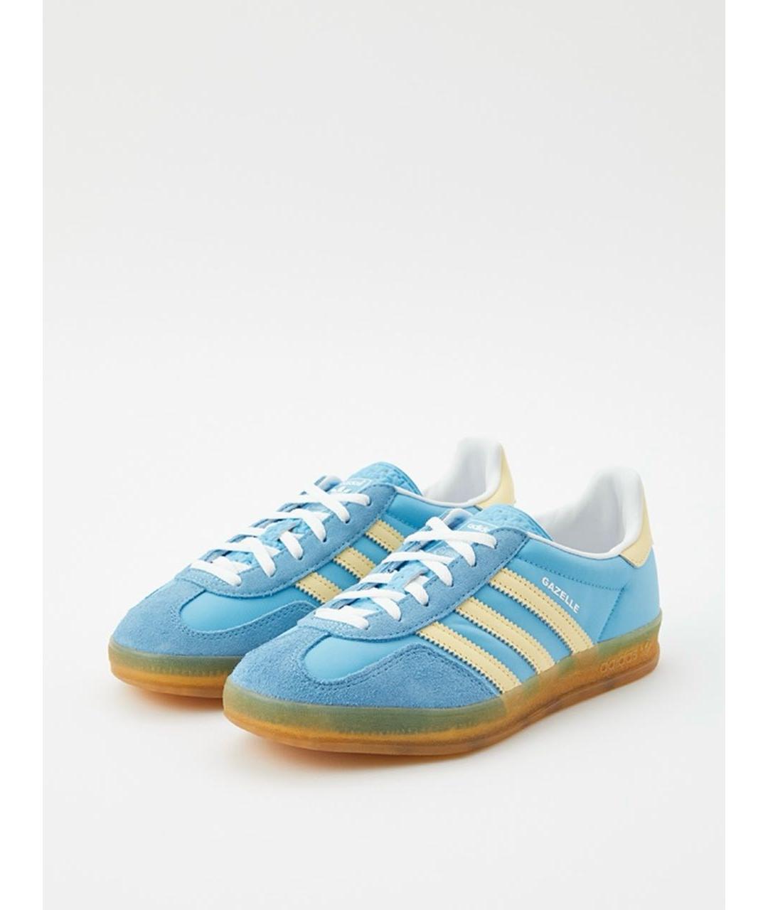 ADIDAS Голубые кожаные кроссовки, фото 3