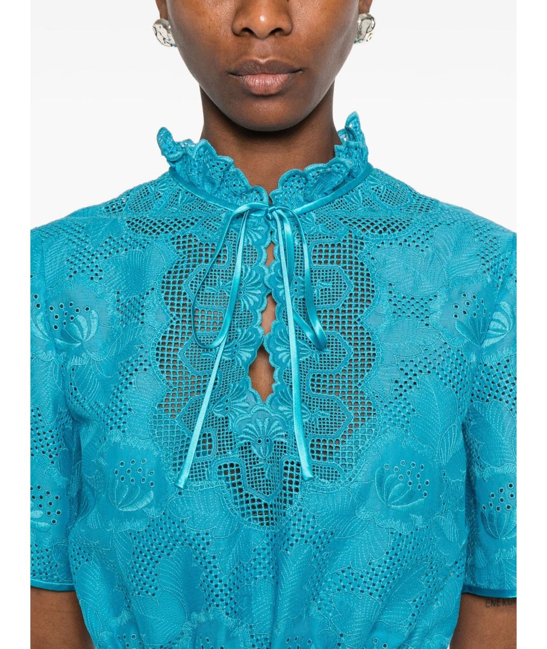 VALENTINO Синее хлопковое платье, фото 2