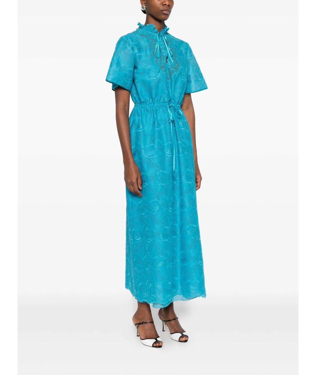 VALENTINO Синее хлопковое платье, фото 5