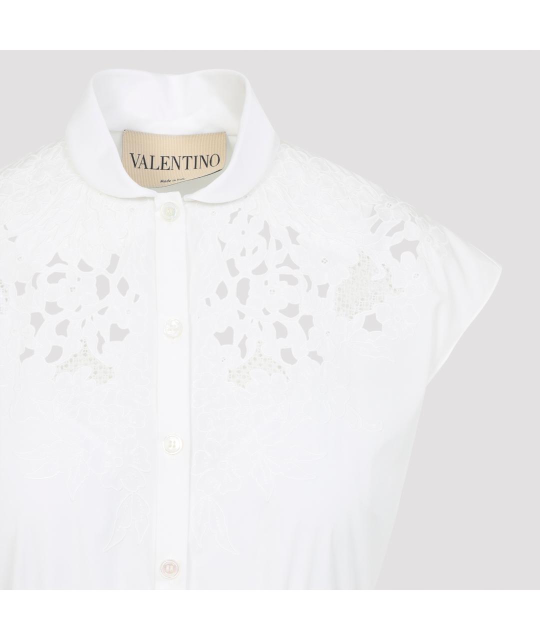 VALENTINO Белое хлопковое повседневное платье, фото 4