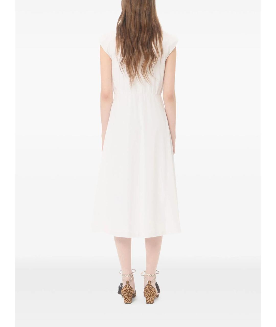 VALENTINO Белое хлопковое повседневное платье, фото 5