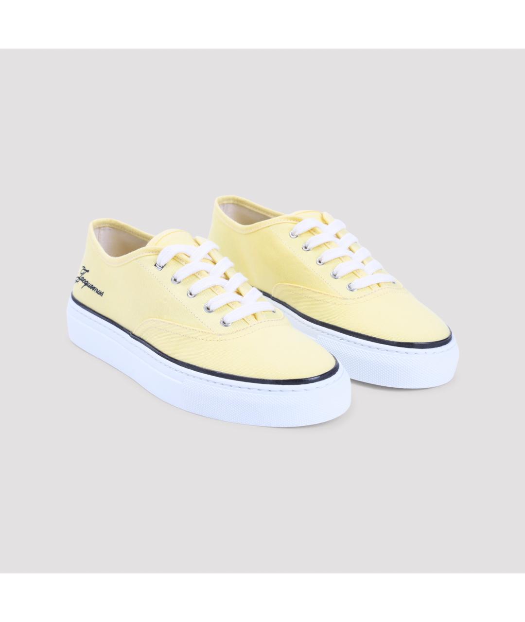 JACQUEMUS Желтые текстильные кеды, фото 3