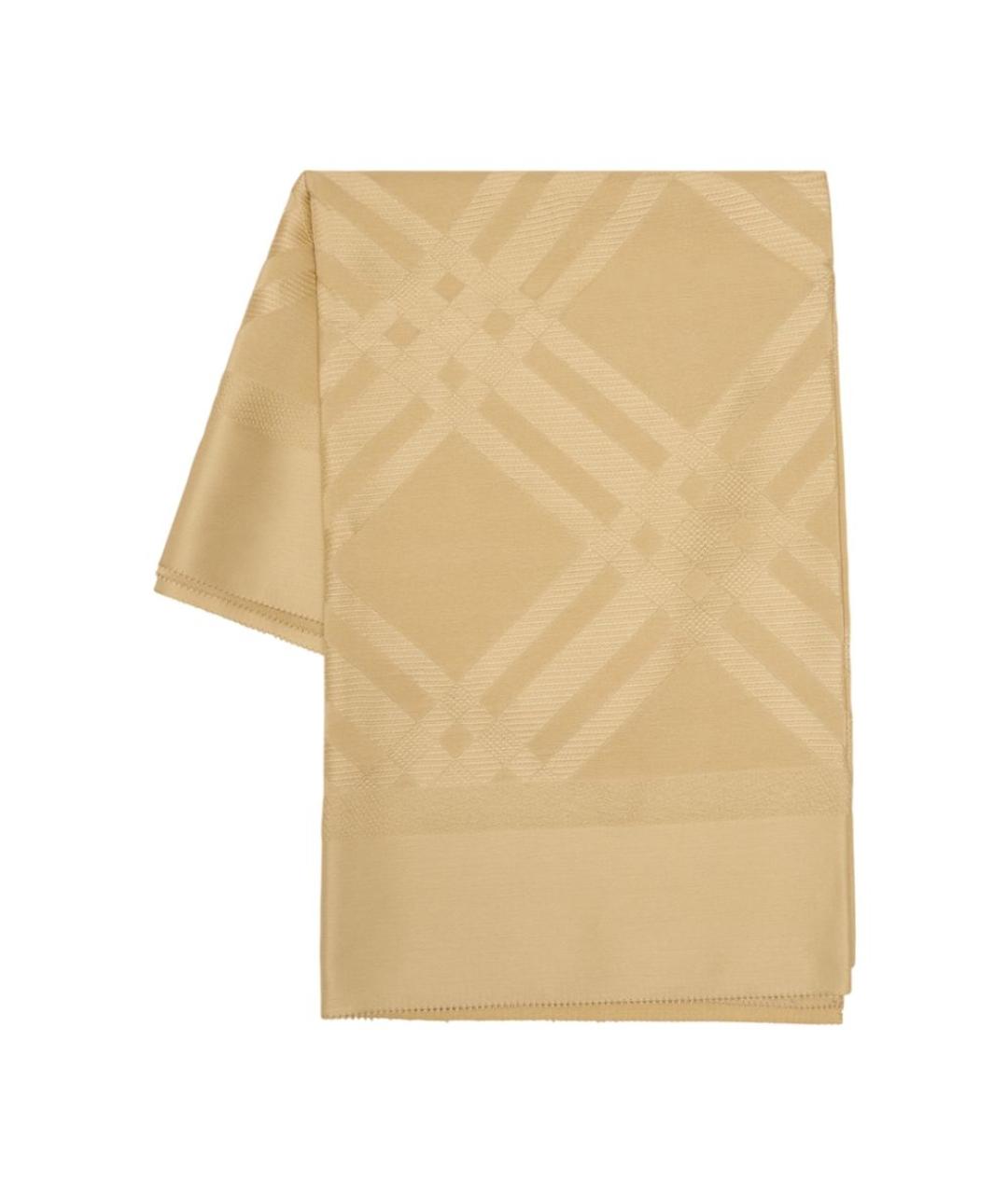 BURBERRY Бежевый шелковый шарф, фото 2