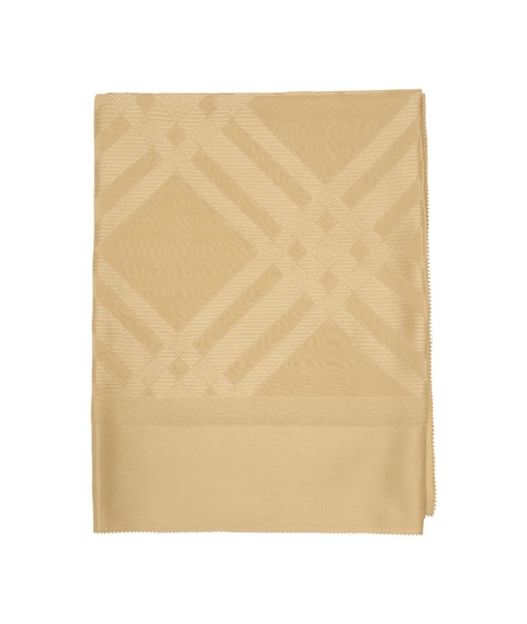 BURBERRY Бежевый шелковый шарф, фото 1