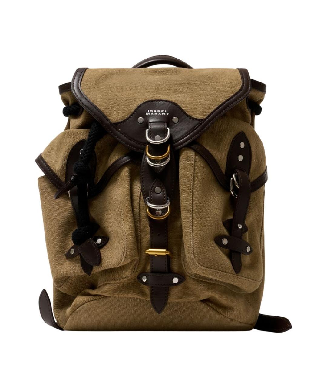 ISABEL MARANT Хаки хлопковый рюкзак, фото 1