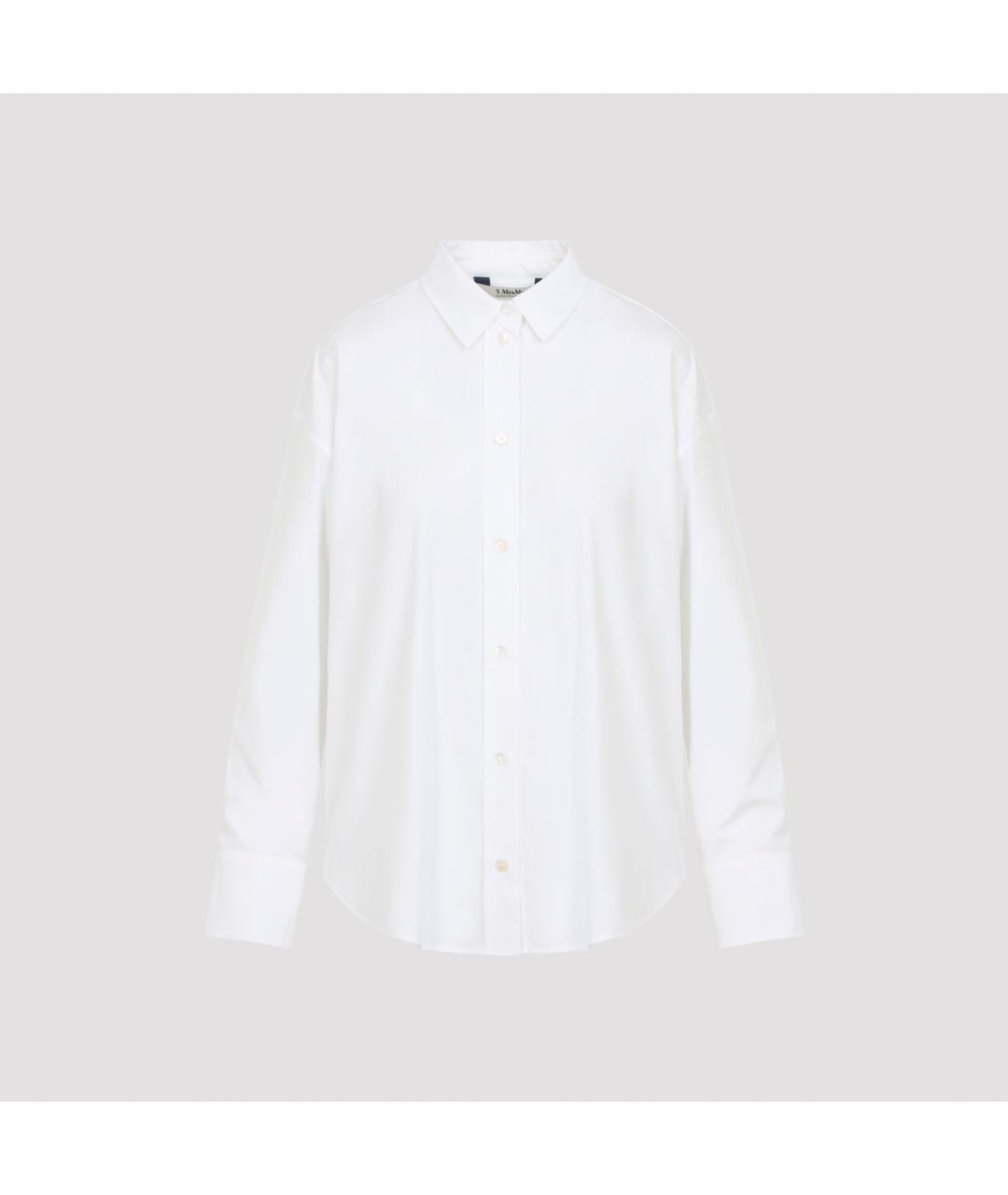 'S MAX MARA Белая хлопковая рубашка, фото 2