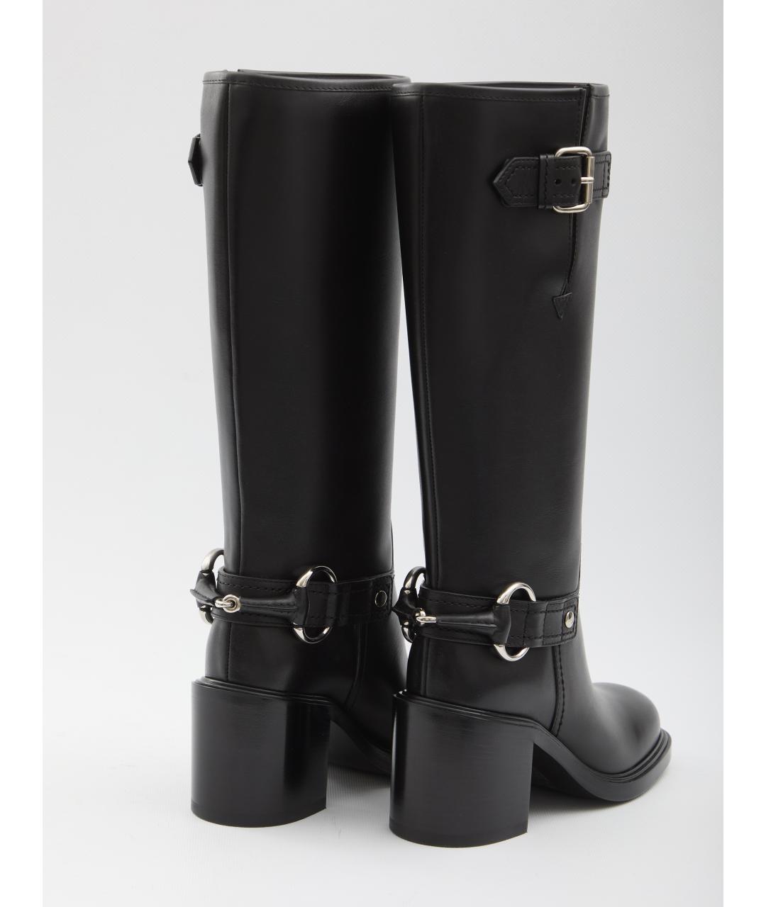 GUCCI Черные кожаные сапоги, фото 3