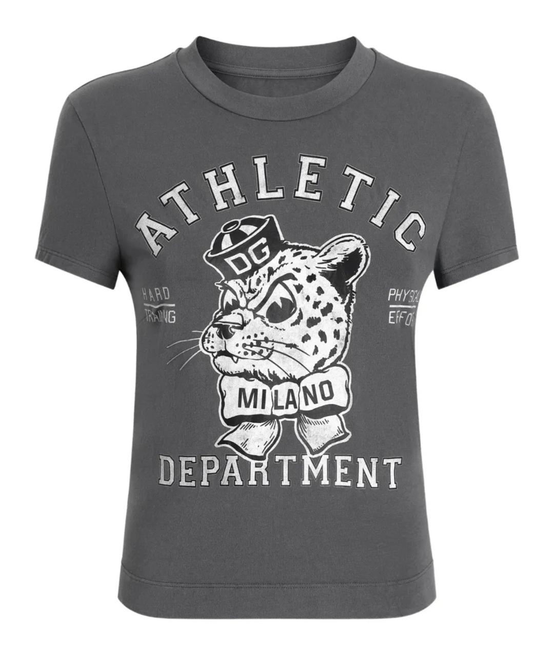 DOLCE&GABBANA Серая хлопковая футболка, фото 1