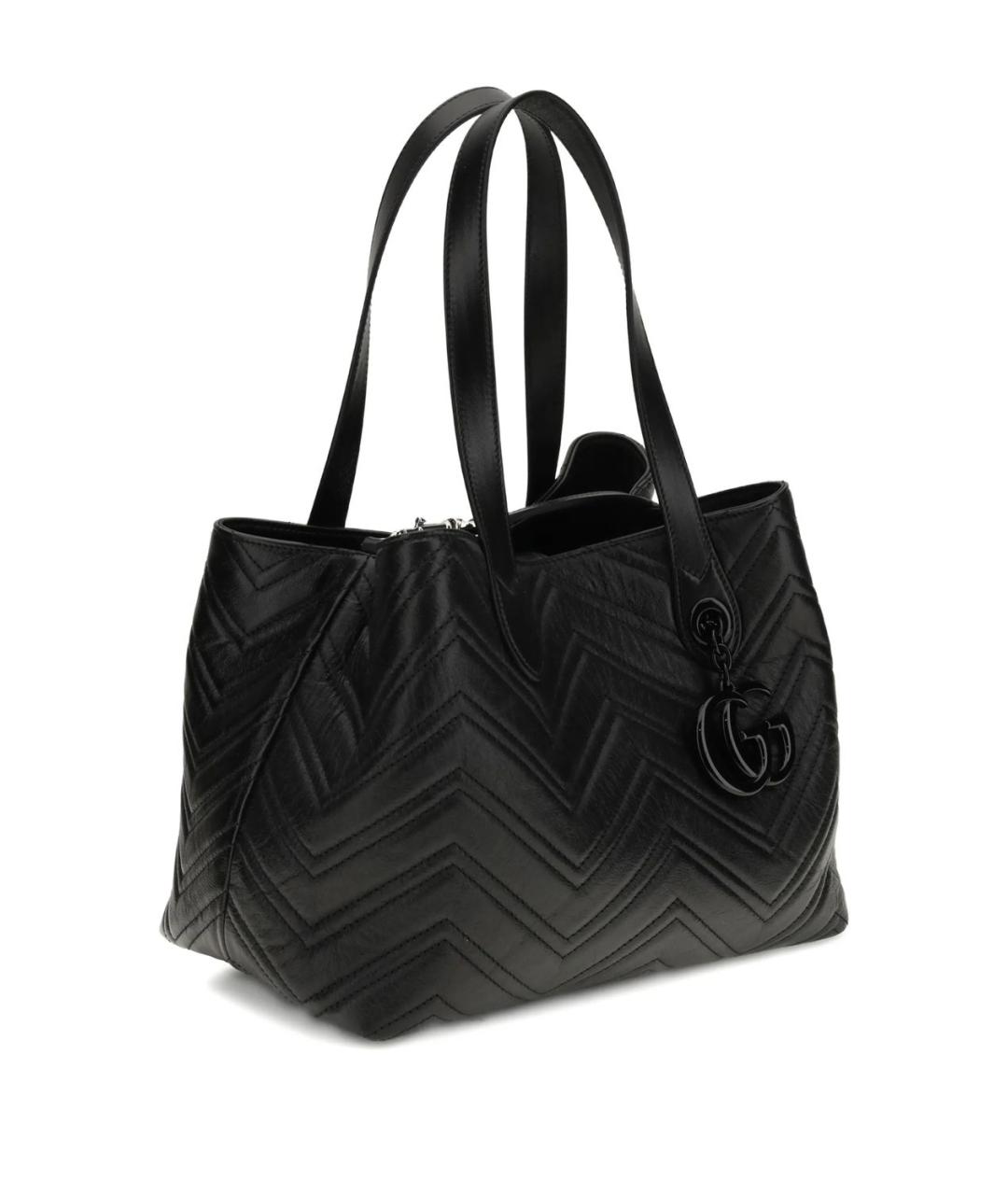 GUCCI Черная кожаная сумка тоут, фото 4