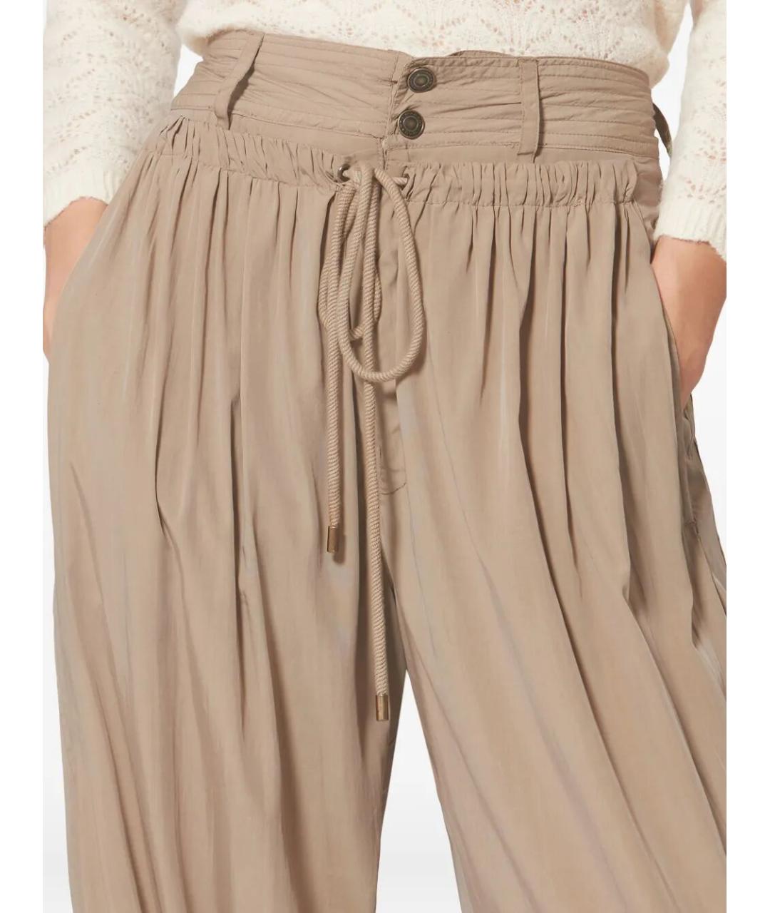 ISABEL MARANT Хаки хлопковые прямые брюки, фото 3