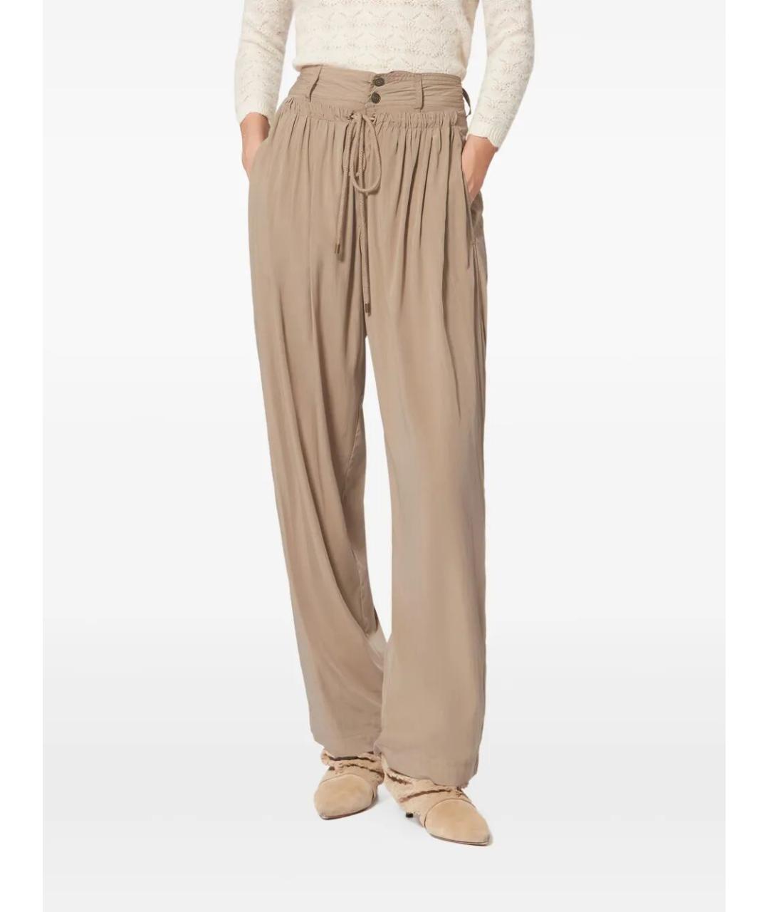 ISABEL MARANT Хаки хлопковые прямые брюки, фото 5