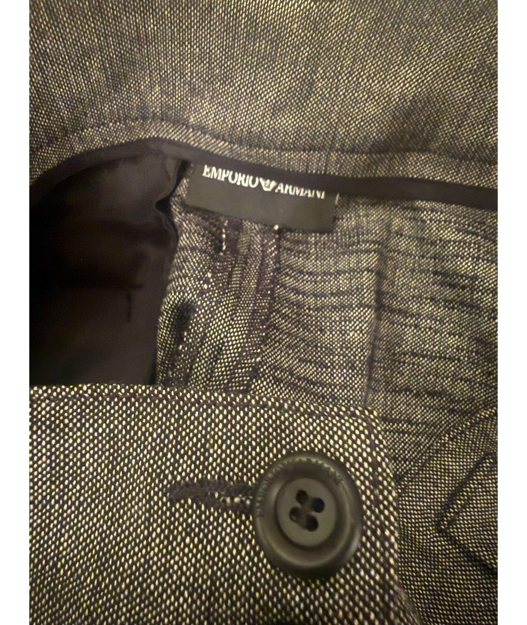 EMPORIO ARMANI Серые вискозные прямые брюки, фото 3