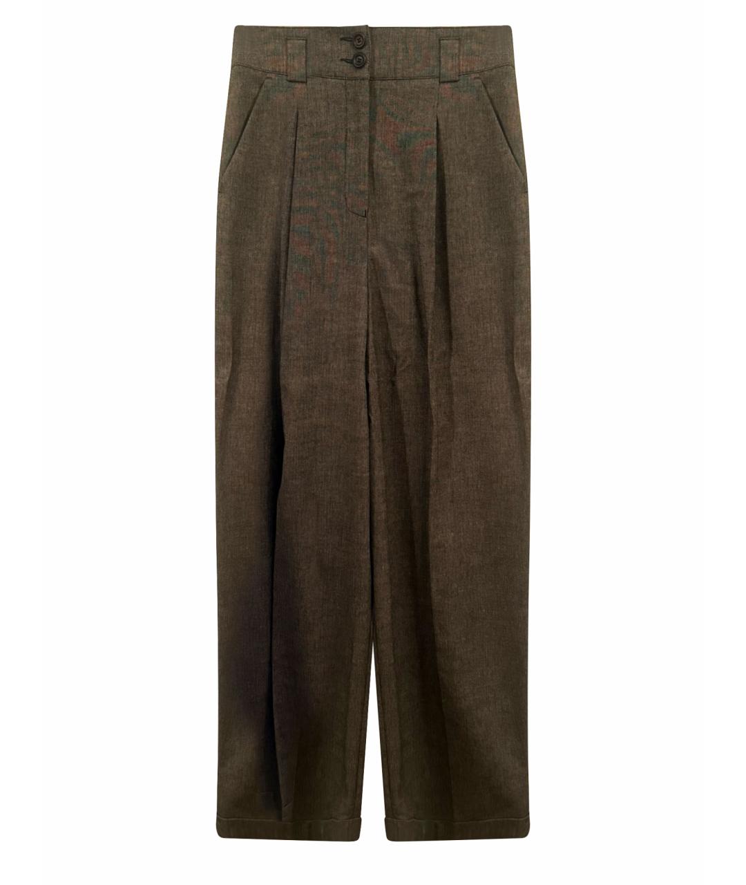 EMPORIO ARMANI Серые вискозные прямые брюки, фото 1