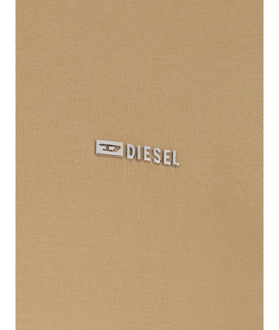 DIESEL Бежевая хлопковая футболка, фото 3