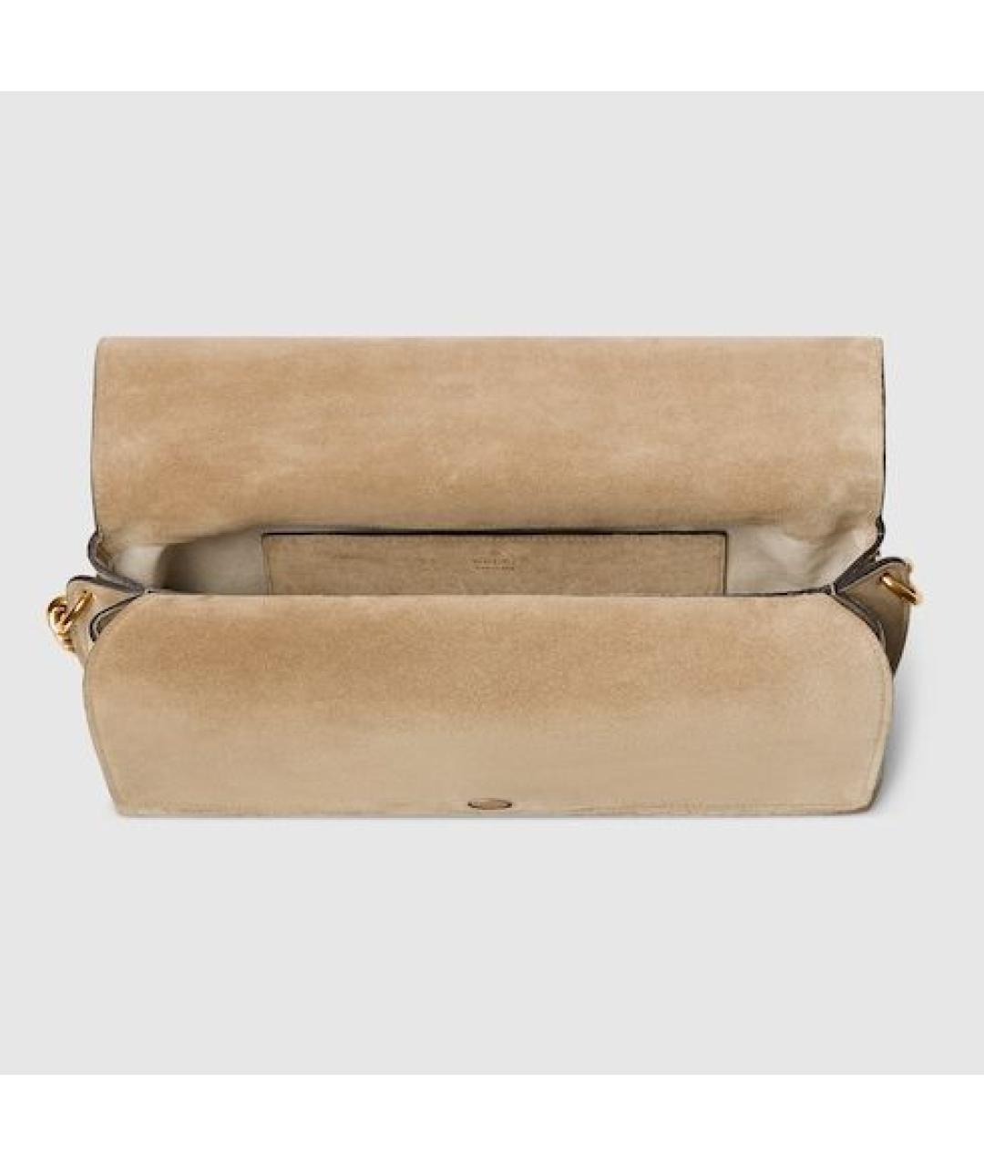 GUCCI Бежевая замшевая сумка через плечо, фото 3