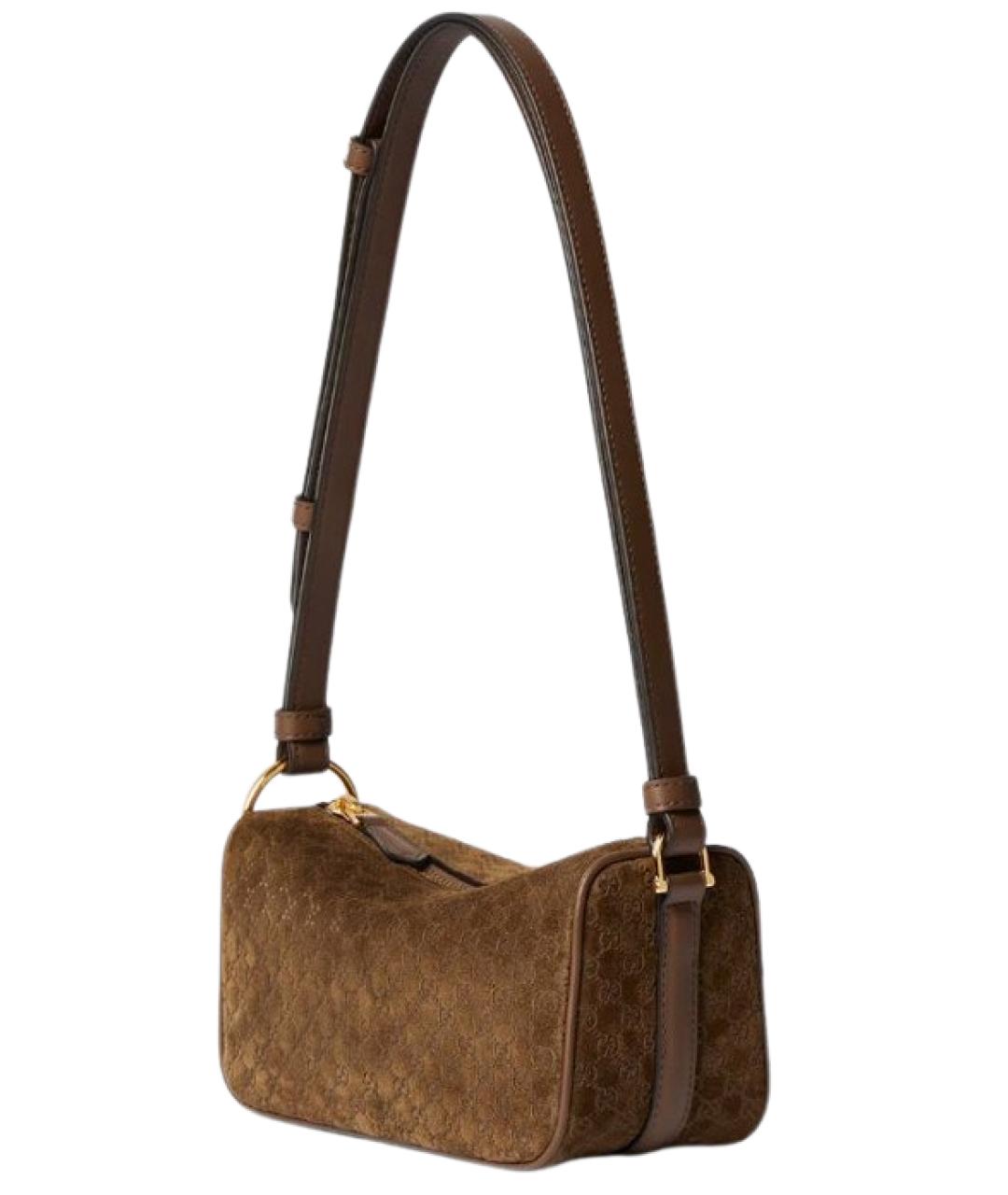 GUCCI Коричневая замшевая сумка через плечо, фото 2