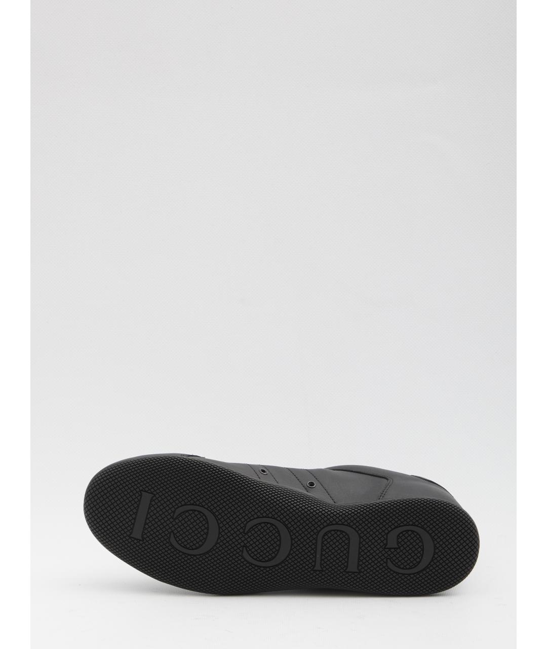 GUCCI Черные кожаные низкие кроссовки / кеды, фото 4