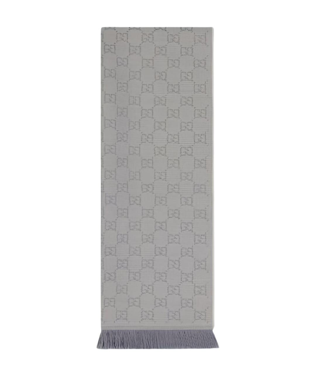 GUCCI Бежевый шерстяной шарф, фото 4