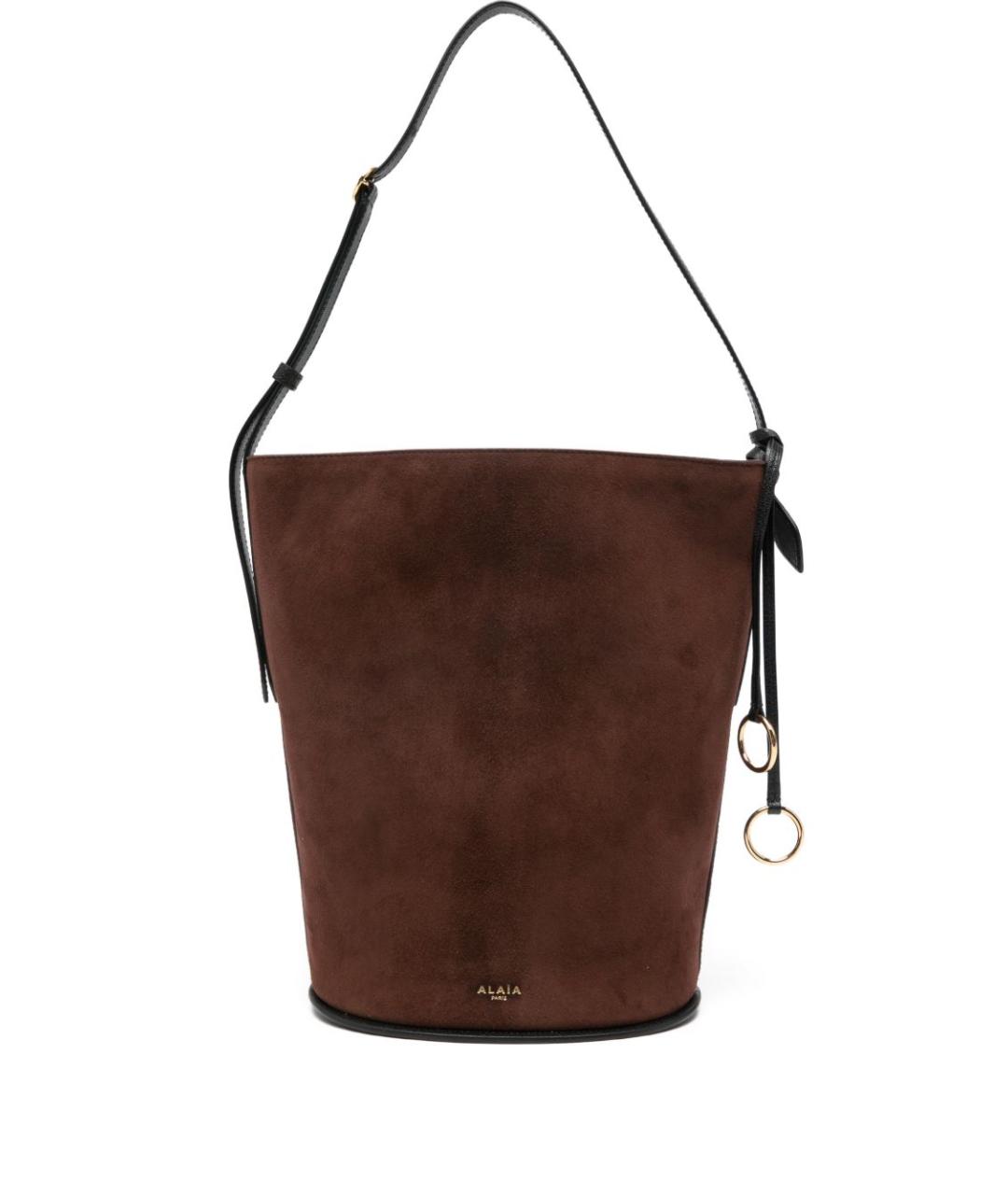 ALAIA Коричневая замшевая сумка тоут, фото 1