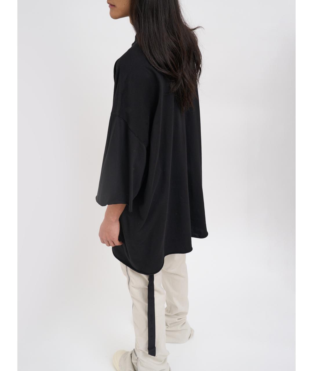 RICK OWENS DRKSHDW Черная хлопковая футболка, фото 3