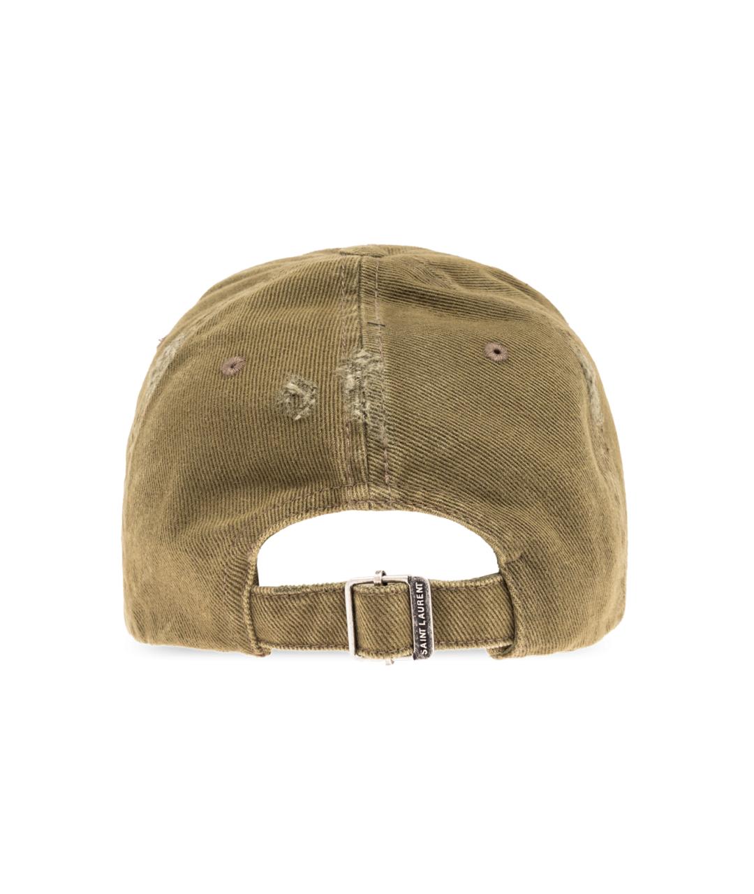 SAINT LAURENT Зеленая хлопковая кепка, фото 2