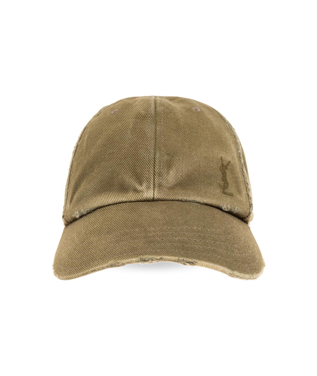 SAINT LAURENT Зеленая хлопковая кепка, фото 1